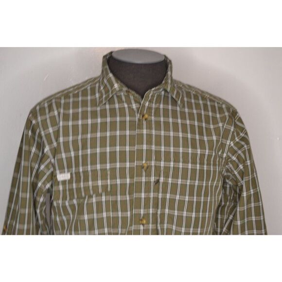 Cabela's Men's Medium Green Plaid Button Down Long Sleeve Shirt - Picture 2 of 12